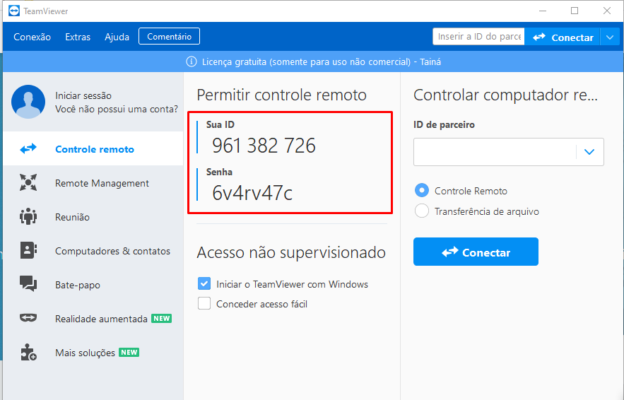 Passo 4 - Tela do acesso remoto